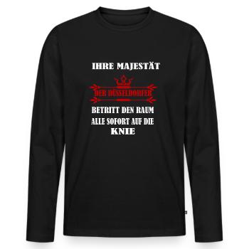 Düsseldorfer - Männer Premium Bio Langarmshirt - Schwarz - Vorne - Nico (187cm)