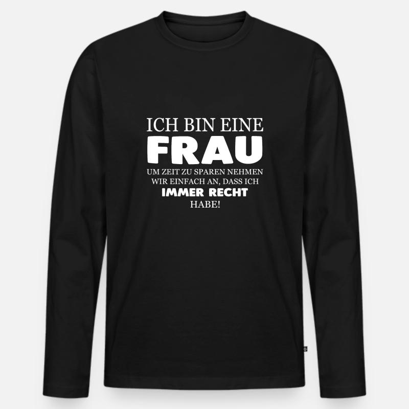 Frau Recht - Männer Premium Bio Langarmshirt - Schwarz