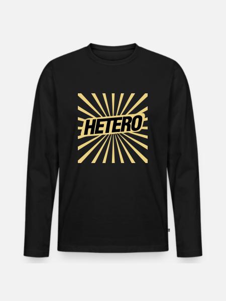 Hetero - was sonst! - Männer Premium Bio Langarmshirt - Schwarz