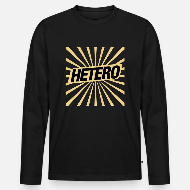 Hetero - was sonst! - Männer Premium Bio Langarmshirt - Schwarz