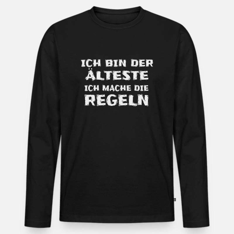 Ich Bin der Älteste - Männer Premium Bio Langarmshirt - Schwarz