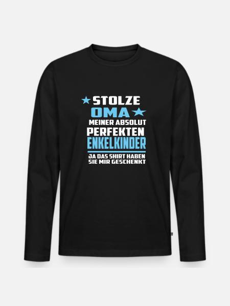 Stolze Oma - Männer Premium Bio Langarmshirt - Schwarz
