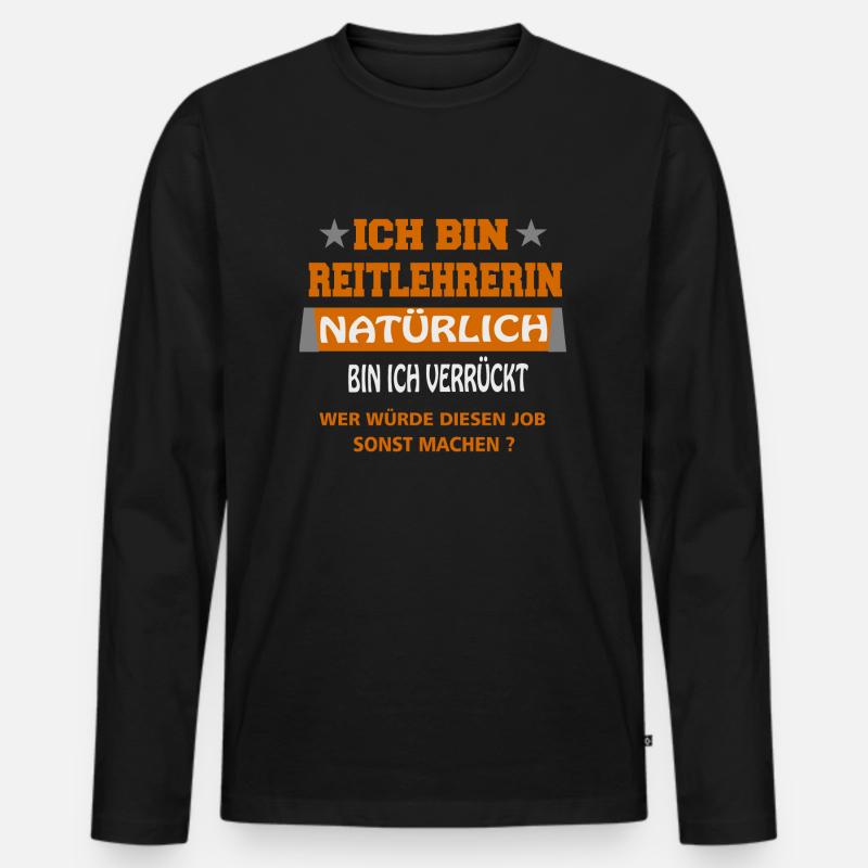 Reitlehrerin - Männer Premium Bio Langarmshirt - Schwarz
