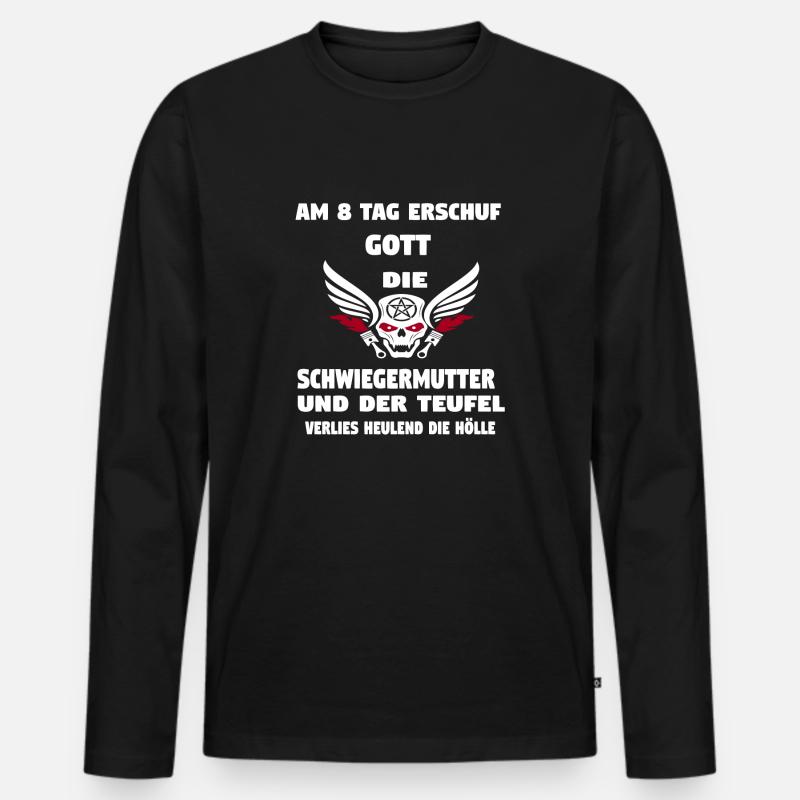 Schwiegermutte - Männer Premium Bio Langarmshirt - Schwarz