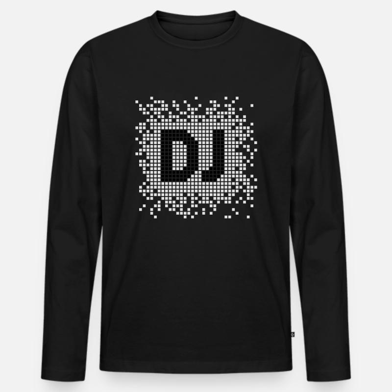 DJ Pixel - Männer Premium Bio Langarmshirt - Schwarz