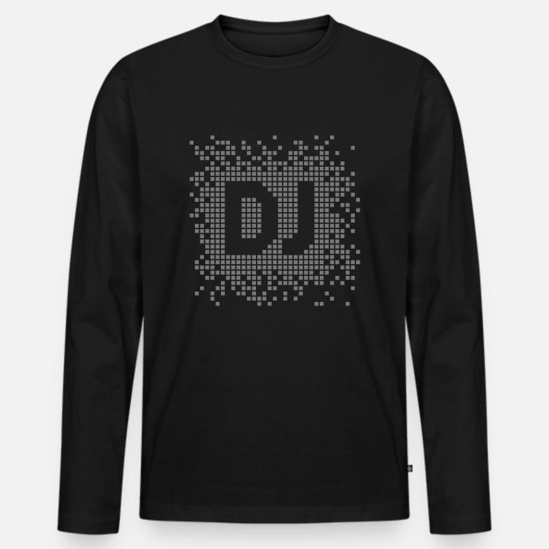 DJ Pixel - Männer Premium Bio Langarmshirt - Schwarz