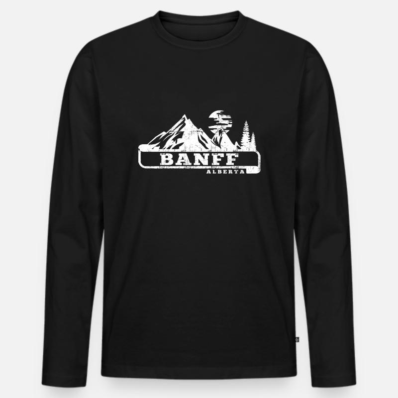 banff alberta - Männer Premium Bio Langarmshirt - Schwarz