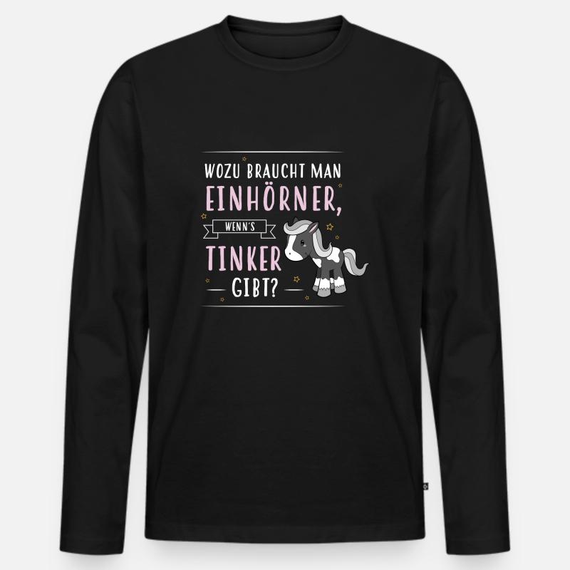 Wozu Einhörner Tinker - Männer Premium Bio Langarmshirt - Schwarz