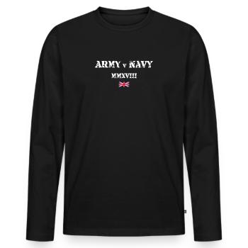 Army v Navy - Men's Premium Organic Long Sleeve Shirt - black - Front - Nico (187cm)