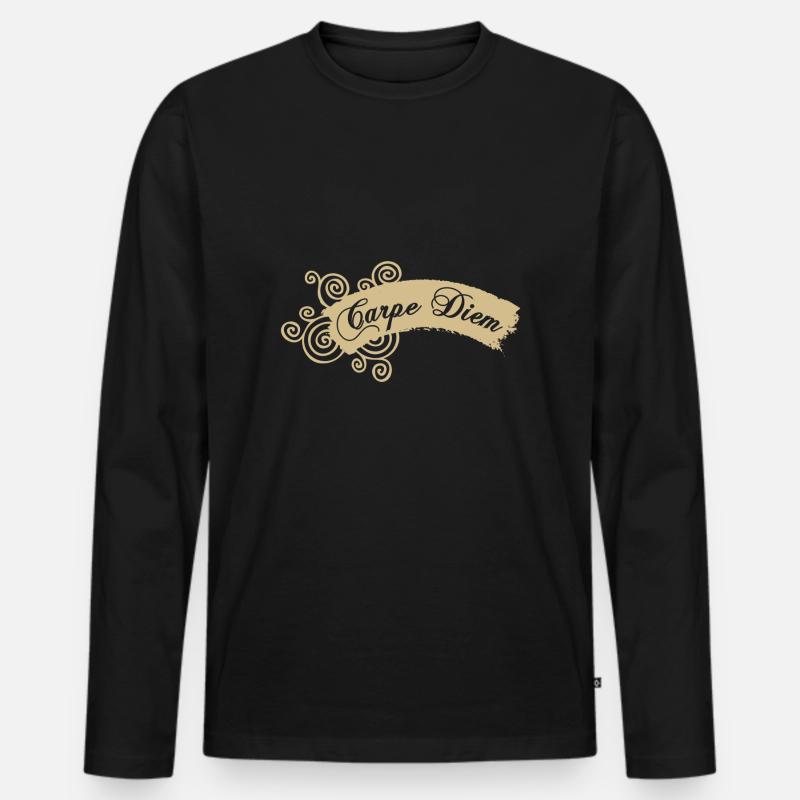 Carpe Diem de - Männer Premium Bio Langarmshirt - Schwarz