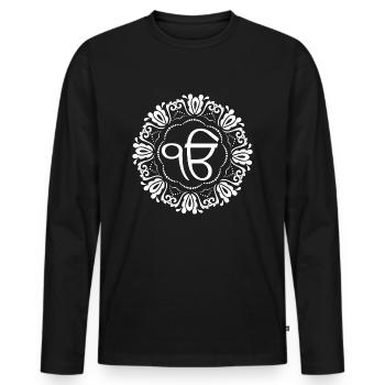 Ek Onkar / Ik Onkar - Men's Premium Organic Long Sleeve Shirt - black - Front - Nico (187cm)