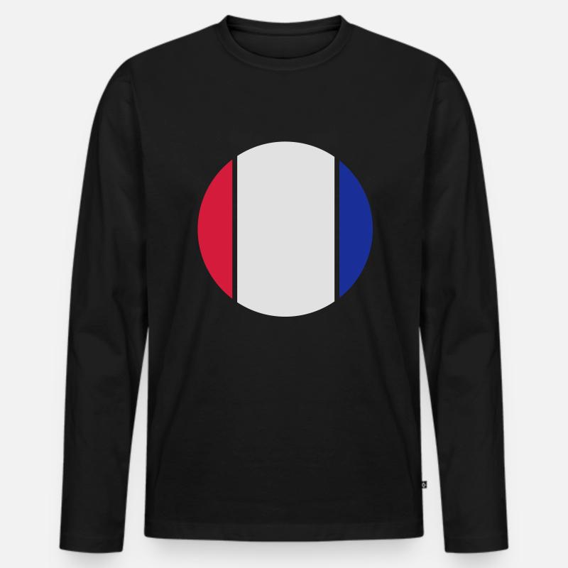 frankreich_rund_50 - Männer Premium Bio Langarmshirt - Schwarz