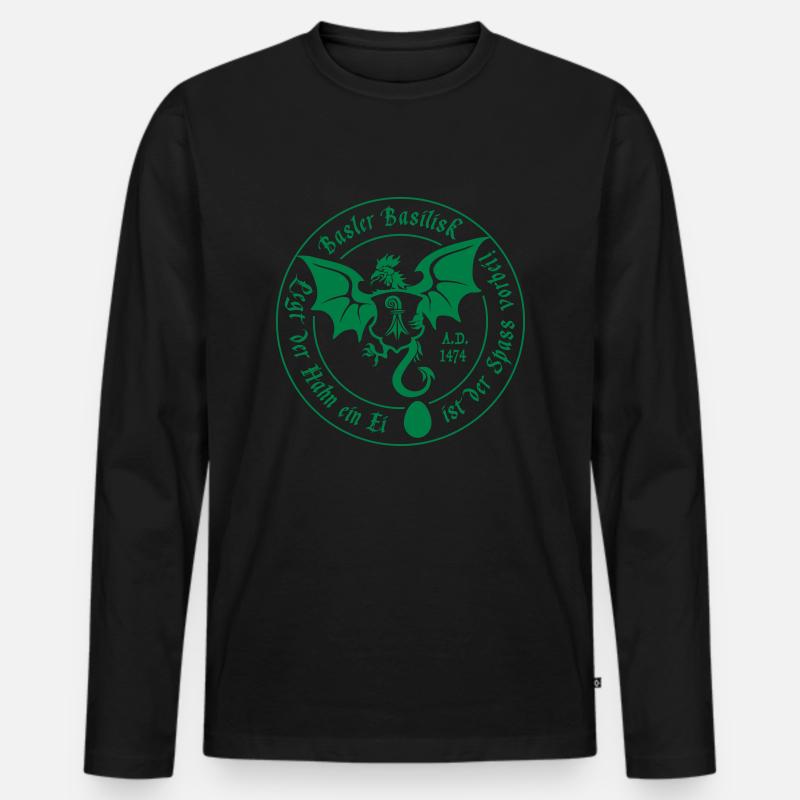 Basilisk Basel - Männer Premium Bio Langarmshirt - Schwarz