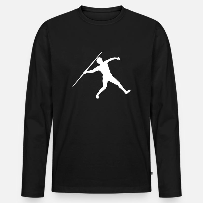 Speerwerfen Leichtathletik - Männer Premium Bio Langarmshirt - Schwarz