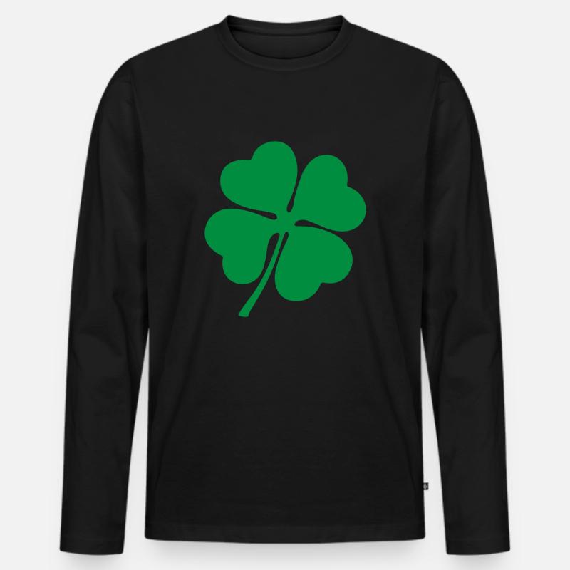 Irish clover de - Männer Premium Bio Langarmshirt - Schwarz