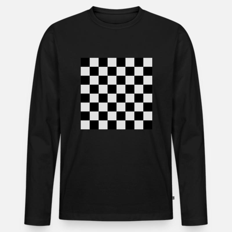 Schach - Männer Premium Bio Langarmshirt - Schwarz