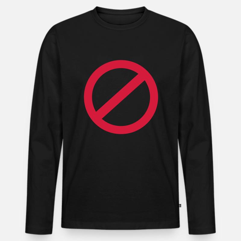 Verbot - Männer Premium Bio Langarmshirt - Schwarz