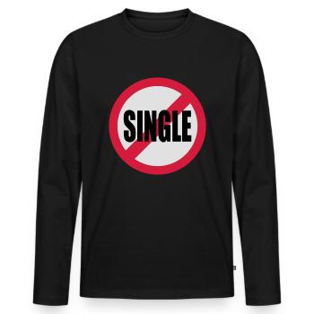 single - Männer Premium Bio Langarmshirt - Schwarz - Vorne - Nico (187cm)