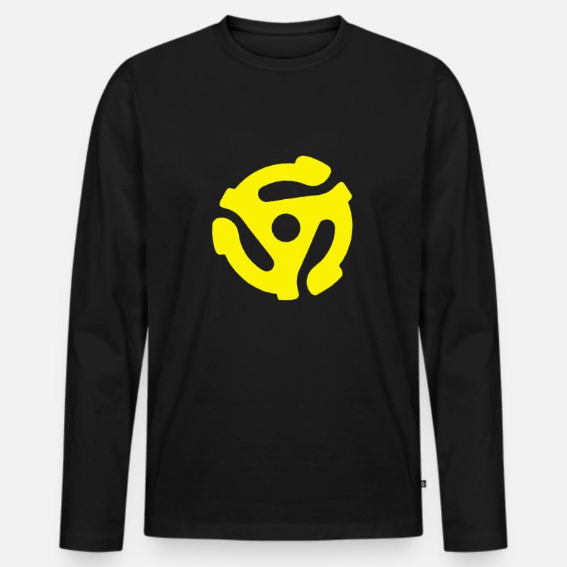 45 RPM spider - Männer Premium Bio Langarmshirt - Schwarz