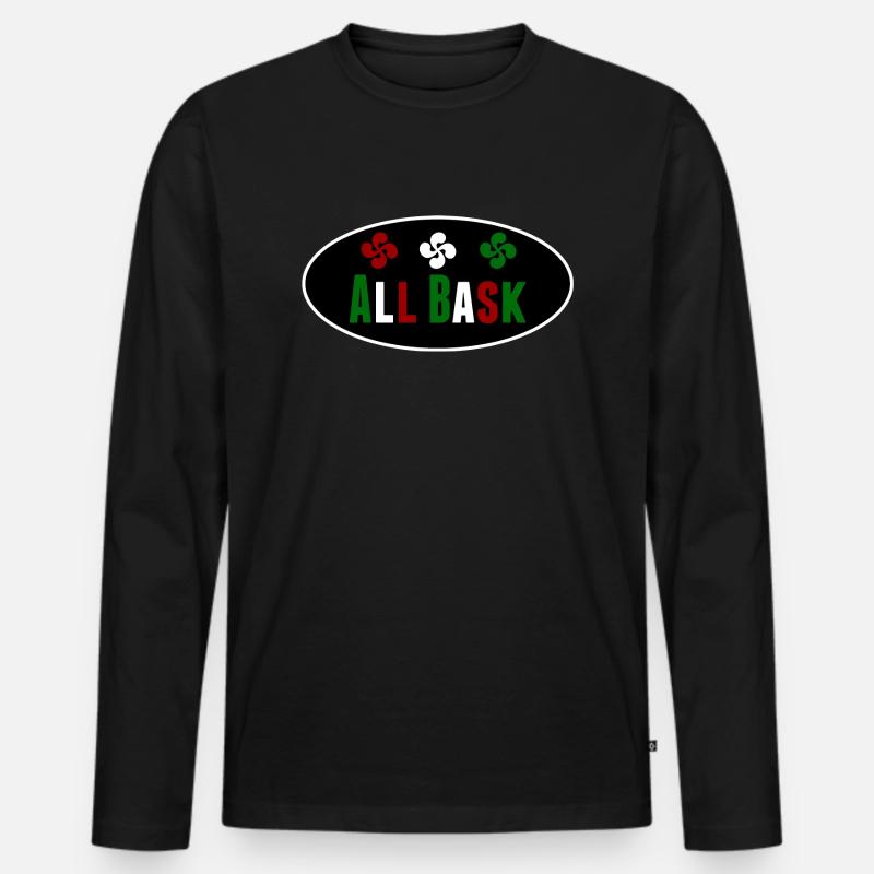 Alle Basken - Männer Premium Bio Langarmshirt - Schwarz