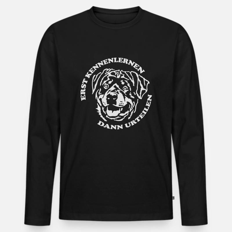 496 Rottweiler - Männer Premium Bio Langarmshirt - Schwarz