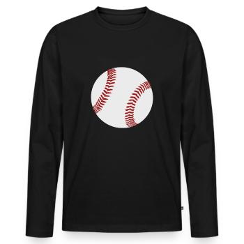 Baseball - Männer Premium Bio Langarmshirt - Schwarz - Vorne - Nico (187cm)
