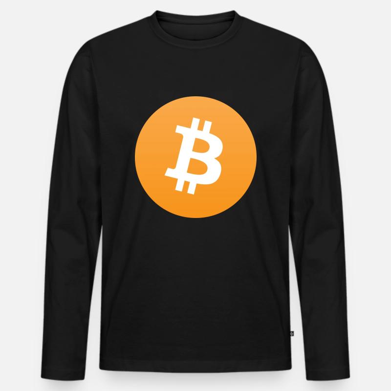 bitcoin Logo - Männer Premium Bio Langarmshirt - Schwarz