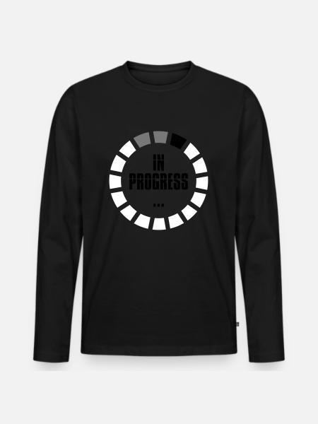 igangværende indlæsningstegn ringcirkelindlæsning bliver a - Premium økologisk langærmet T-shirt til mænd - sort