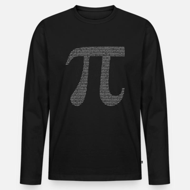 Zahlen von Pi - Männer Premium Bio Langarmshirt - Schwarz