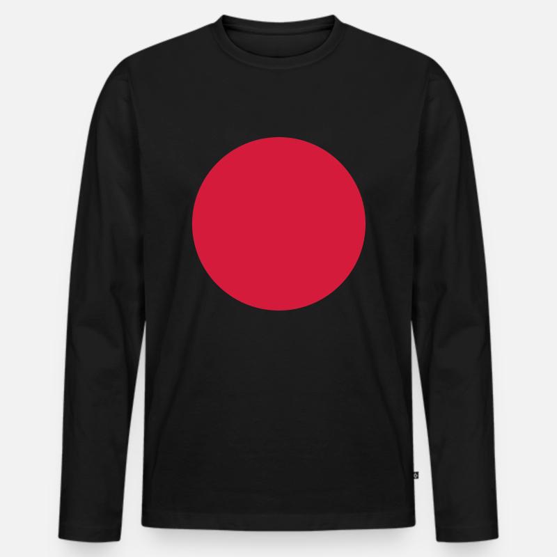 roter Kreis - Männer Premium Bio Langarmshirt - Schwarz