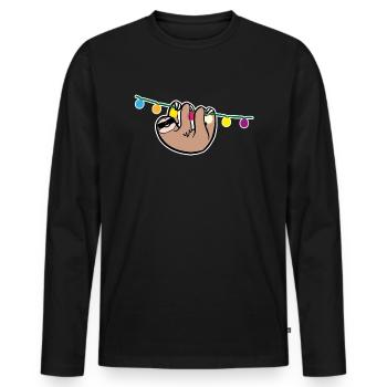 Faultier Party Sonnenbrille Sloth Malle - Männer Premium Bio Langarmshirt - Schwarz - Vorne - Nico (187cm)