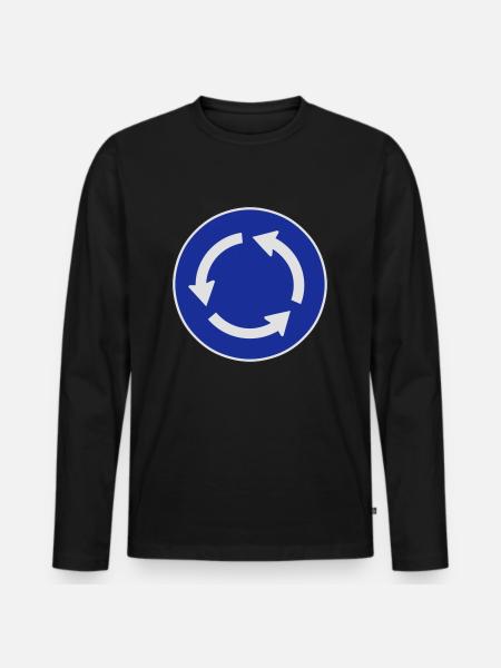 Kreisverkehr - Männer Premium Bio Langarmshirt - Schwarz