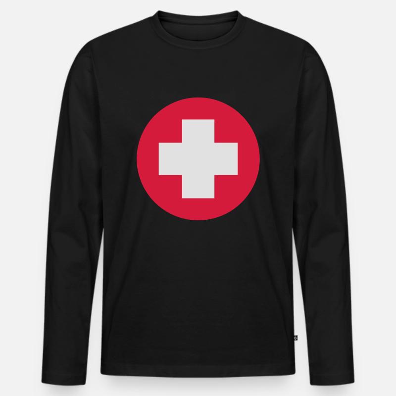 Kreuz - Männer Premium Bio Langarmshirt - Schwarz