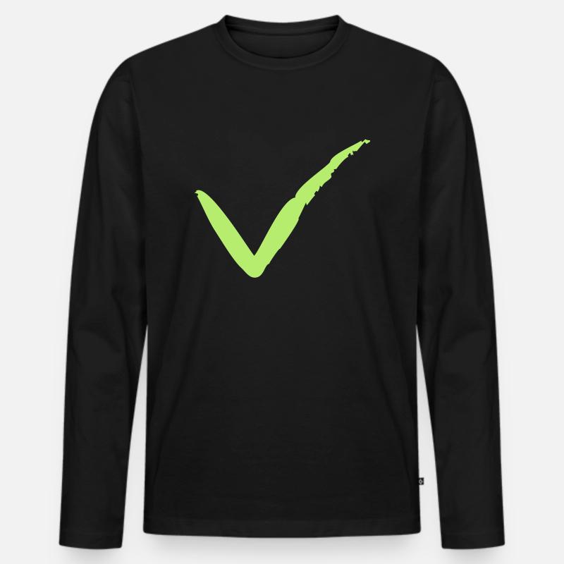 Pinselstrich Haken - Männer Premium Bio Langarmshirt - Schwarz