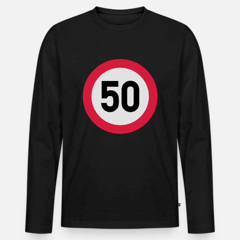 50_schild_f3 - Männer Premium Bio Langarmshirt - Schwarz