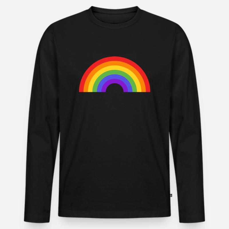 Regenbogen - Männer Premium Bio Langarmshirt - Schwarz