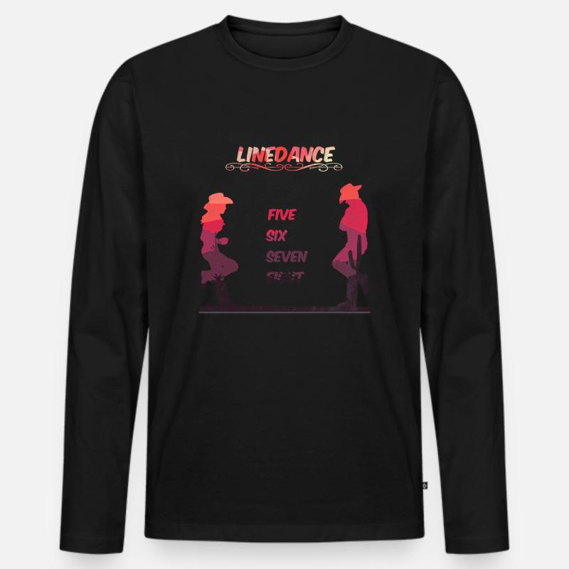 Line Dance Death Valley - Männer Premium Bio Langarmshirt - Schwarz