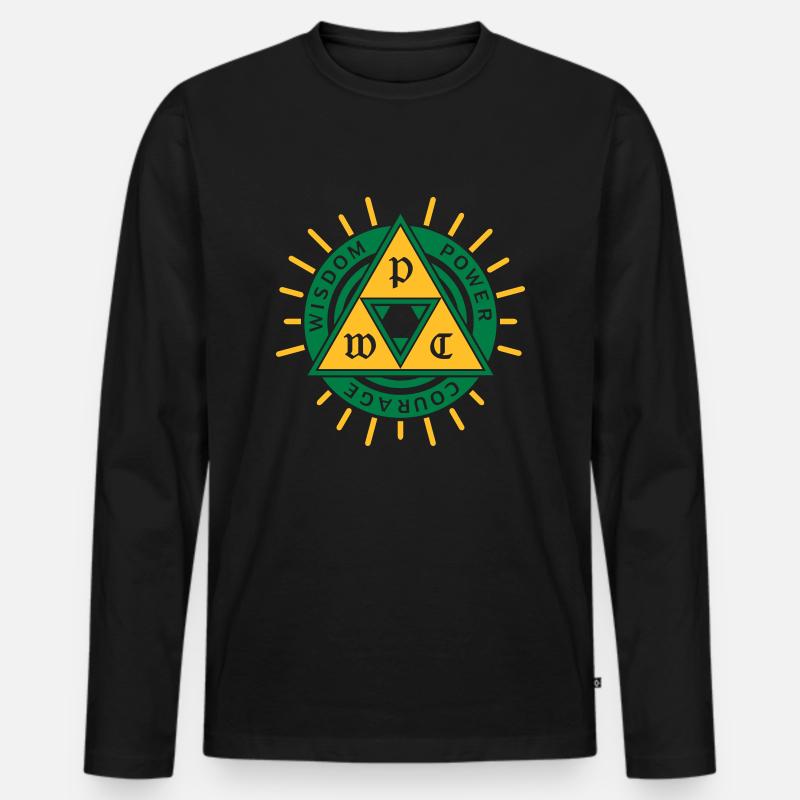 Dreieck Emblem - Männer Premium Bio Langarmshirt - Schwarz