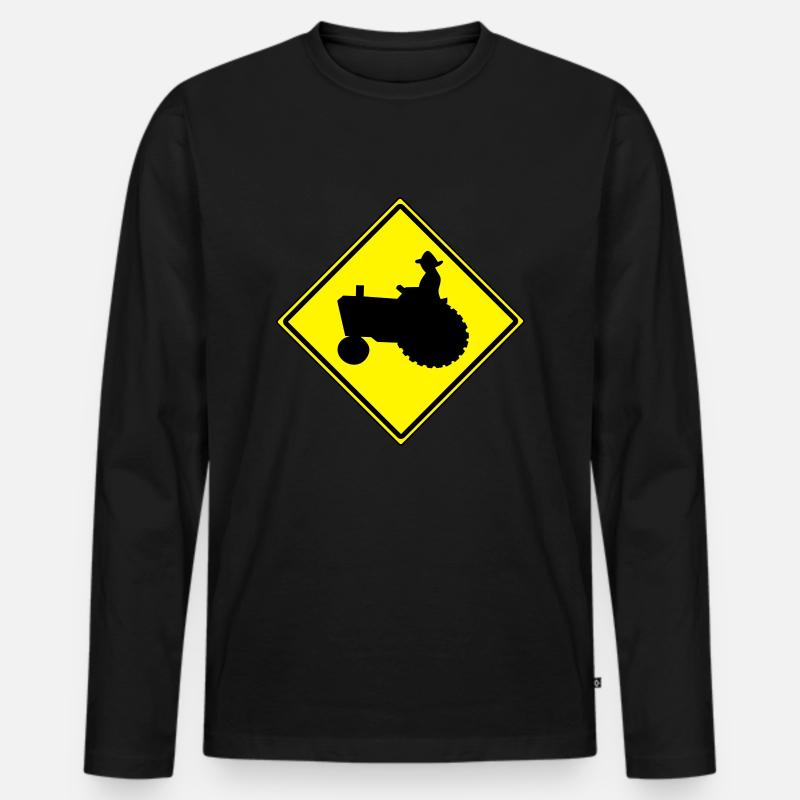 Schild TRAKTOR - Männer Premium Bio Langarmshirt - Schwarz