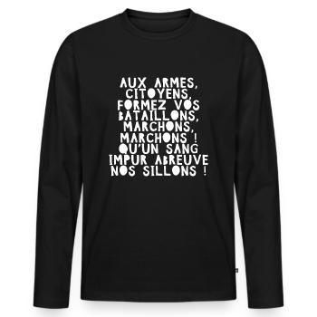 France Hymne national Français La Marseillaise B - T-shirt manches longues Premium bio Homme - noir - Devant - Nico (187cm)