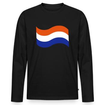 Dutch flag red white blue - Men's Premium Organic Long Sleeve Shirt - black - Front - Nico (187cm)