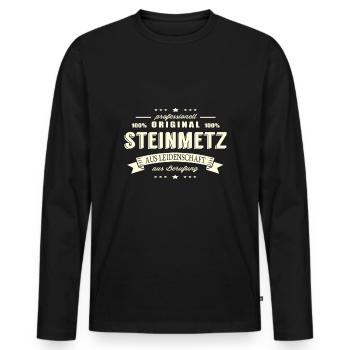 Steinmetz aus Leidenschaft - Männer Premium Bio Langarmshirt - Schwarz - Vorne - Nico (187cm)