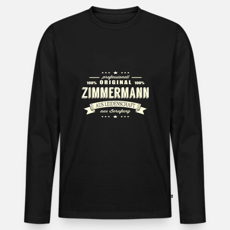 Zimmermann aus Leidenschaft - Männer Premium Bio Langarmshirt - Schwarz