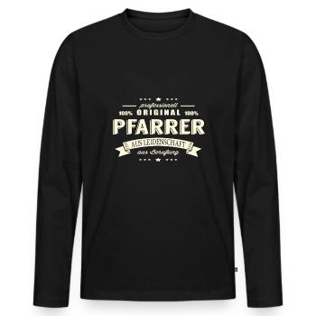 Pfarrer aus Leidenschaft - Männer Premium Bio Langarmshirt - Schwarz - Vorne - Nico (187cm)