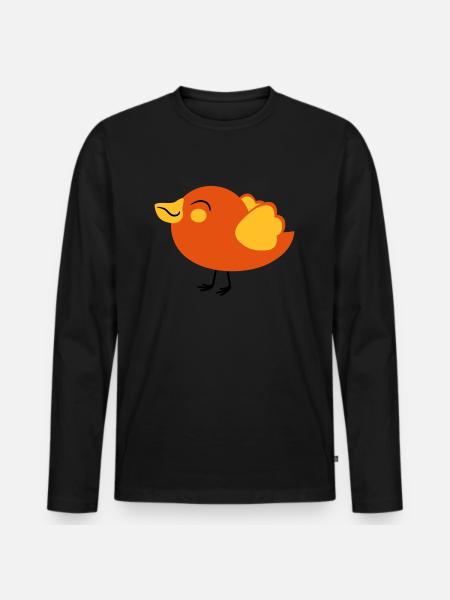 small nice voegelchen spatz - Men's Premium Organic Long Sleeve Shirt - black