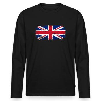 Drapeau du Royaume-Uni - T-shirt manches longues Premium bio Homme - noir - Devant - Nico (187cm)