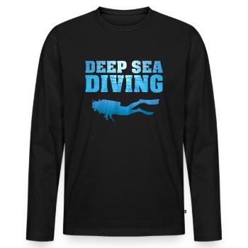 Tauchen Taucher Tiefseetaucher - Männer Premium Bio Langarmshirt - Schwarz - Vorne - Nico (187cm)