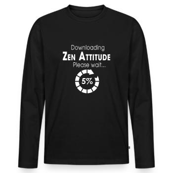 La Zen Attitude - T-shirt manches longues Premium bio Homme - noir - Devant - Nico (187cm)