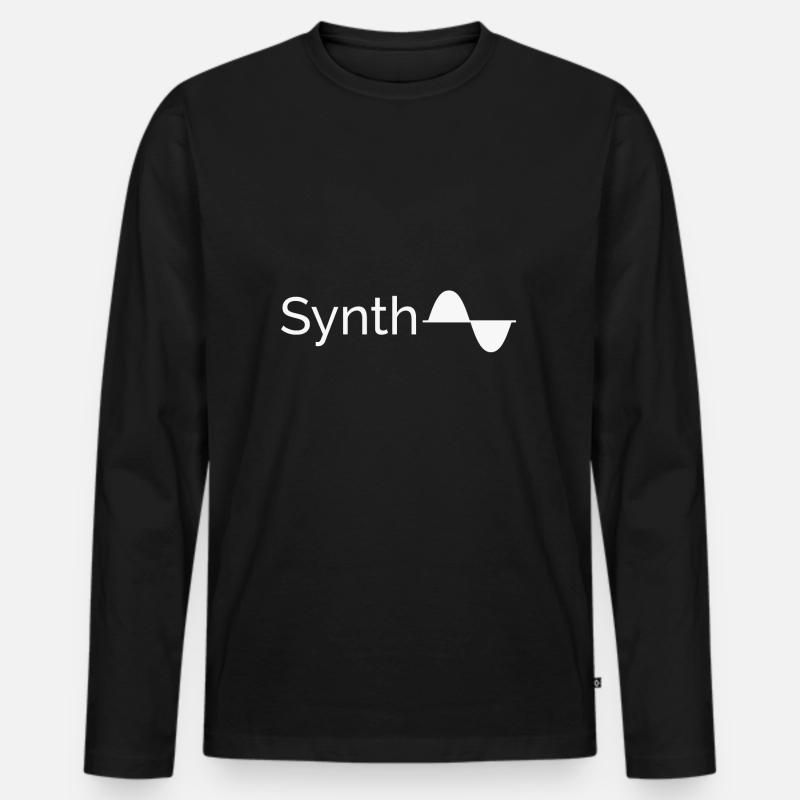 Synthwave Vaporwave - Männer Premium Bio Langarmshirt - Schwarz