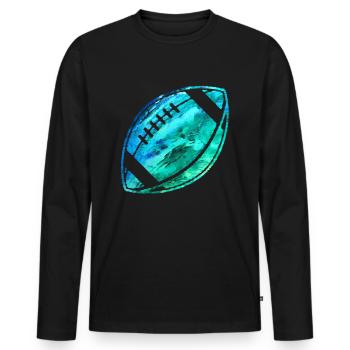 Painted American Football - Men's Premium Organic Long Sleeve Shirt - black - Front - Nico (187cm)
